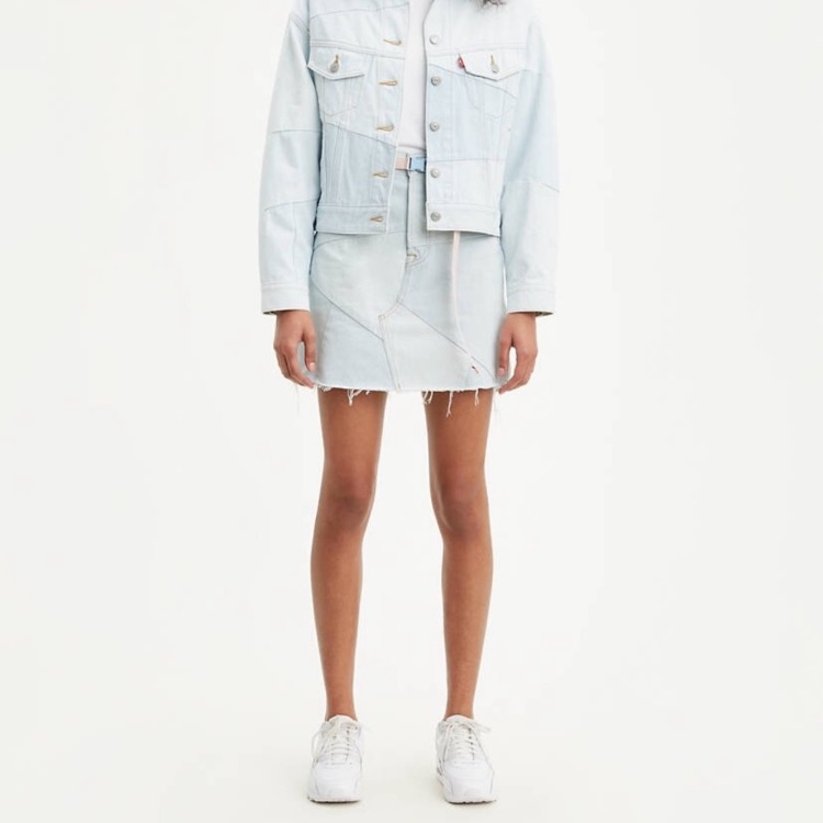 Levi’s Bf High Waist Deconstructed Jean Skirt Nwt